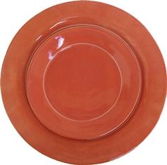 VIT dinner plate, coral, VIT salad plate